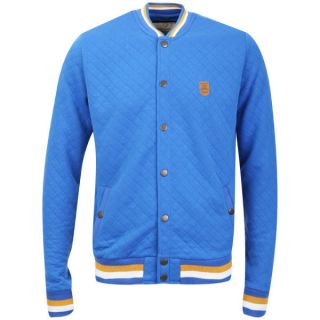 Brave Soul Mens Crew Neck Quilted Sweatshirt   Royal      Mens Clothing