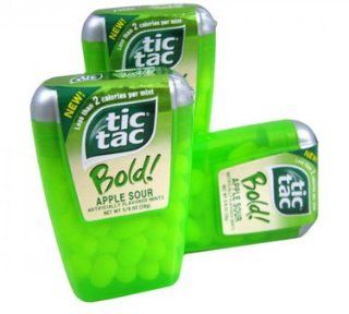 Tic Tac Bold   Apple Sour, .625 oz, 24 count  Candy Mints  Grocery & Gourmet Food