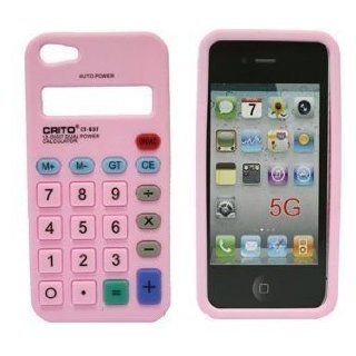 Pink Calculator Retro Style Design Soft Silicone Envelope Skin Back Case Cover for iPhone 5 5G 5th Cell Phones & Accessories