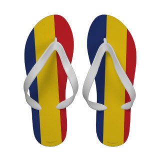 Romania Plain Flag Flip Flops