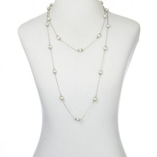 8 8.5mm Cultured Freshwater Pearl Silvertone 60" Chain Necklace