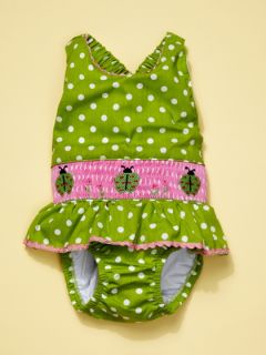 Lime Green Ladybug Swimsuit by Marjories Daughter