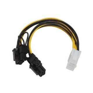 Athena Computer Power CABLE YPCIE628 6 in. PCIE 6 Pin Y Split to Two PCIE 2.0 8 Pin Cable Computers & Accessories