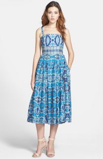 Taylor Dresses Print Cotton Voile Midi Dress