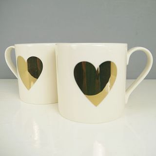 24 k gold love heart mug by begolden