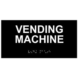 ADA Vending Machine With Symbol Braille Sign RSME 630 WHTonBLK  Business And Store Signs 