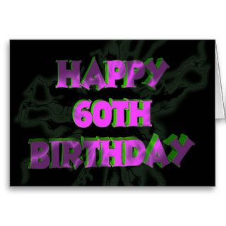 Neon Happy 60th Birthday Card
