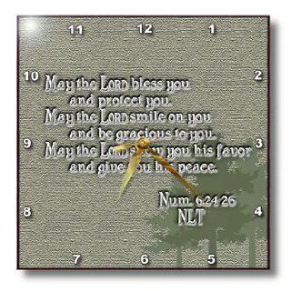 dpp_20537_2 777images Designs Graphic Design Bible Verse   Aaron's Blessing Numbers 624 26 Bible verse   Wall Clocks   13x13 Wall Clock  