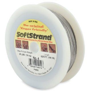 Softstrand 625 Feet Picture Wire Uncoated Stranded Stainless Steel   Picture Hanging Hardware