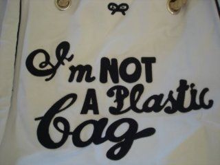I'm Not a Plastic Bag   Logo Tote Bag   Replica   Black Lettering 