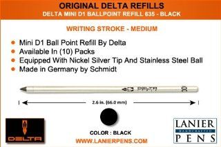 Delta 635 Black Mini Ballpoint Ink  Pen Refills 
