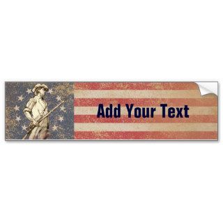 Concord Minuteman with First Americam Flag Bumper Stickers