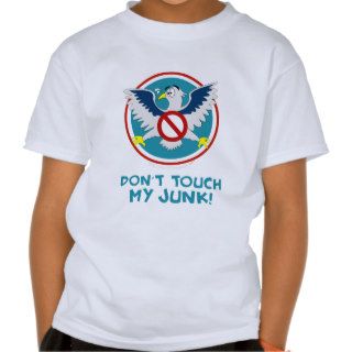 Cartoon Eagle Don't Touch My Junk Funny TSA Logo Tshirts