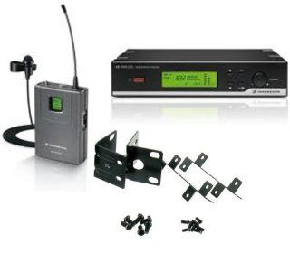 Sennheiser XSW 12 Wireless System (Frequency 614 638 MHz) with Lavalier Microphone and Sennheiser Rack Mount Kit Musical Instruments