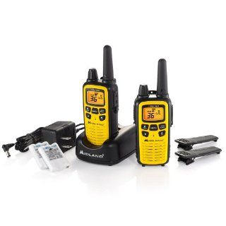 Midland LXT630VP3 36 Channel GMRS with 30 Mile Range NOAA Weather Alert, Rechargeable Batteries Charger in High Visibility Yellow Case  Frs Two Way Radios 