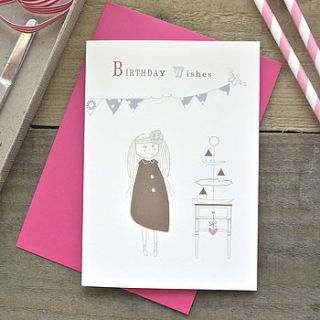 vintage girl birthday card by paper and inc