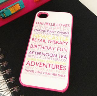 personalised case for i phone4 in pink by pickle pie gifts