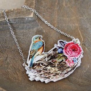 acrylic bird's nest necklace by melissa morgan designs