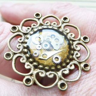 steampunk vintage style ornate ring by sophie hutchinson designs