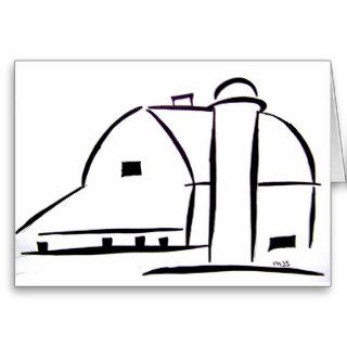 Barn Simple Sketch Cards