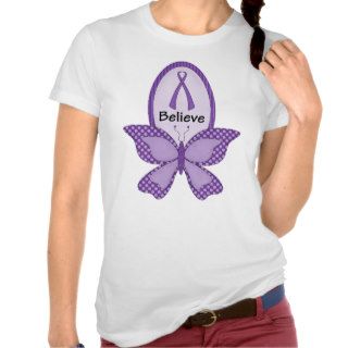Believe  Purple Awareness Ribbon Tank Tops