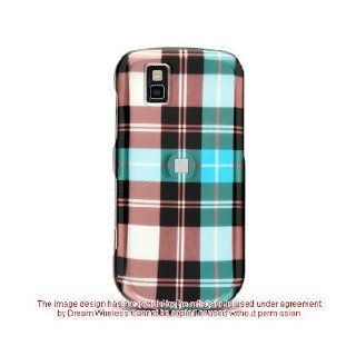 Blue Brown Plaid Hard Cover Case for LG Shine 2 GD710 Cell Phones & Accessories