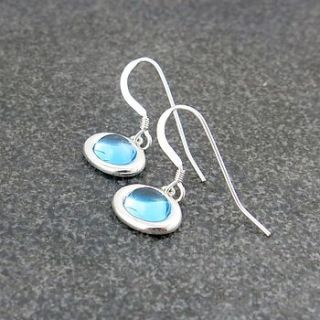 blue topaz single drop earrings by kinnari