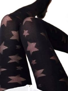 2 Tone Black Starry Pantyhose Hosiery Clothing
