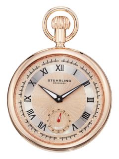 Mens Rose Gold Pocket Watch by Stuhrling Original