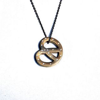golden pretzel necklace by hannah makes things