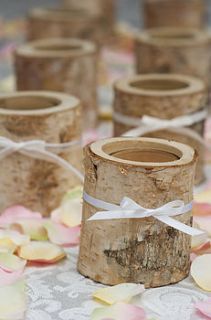 eight wooden wedding tea light holders by jasmine burgess