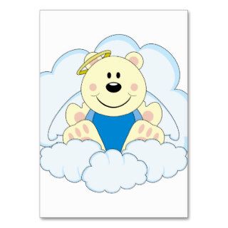 Cutelyn Baby Boy Angel Polar Bear On Clouds Business Card