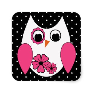 Sweet Pink Hoot Owl Stickers