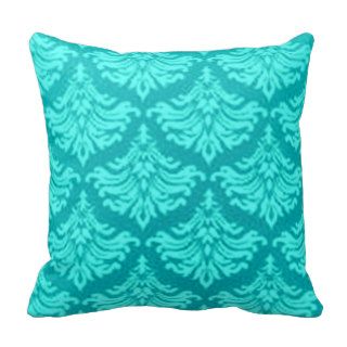 Retro Flourish Teal Pillows Pillows