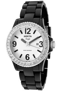 Invicta 1633  Watches,Womens Angel White Crystal White Dial Black Plastic, Casual Invicta Quartz Watches