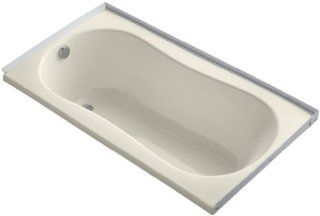 KOHLER K 1107 L 47 6032 60 Inch x 32 Inch Alcove Bath with Tile Flange and Left Hand Drain, Almond   Drop In Bathtubs  