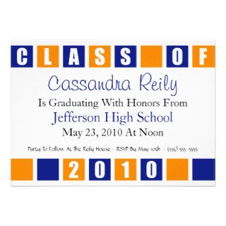 Class Of 2010 Invitation (Blue And Orange Boxes)