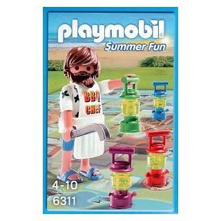 Playmobil   Summer Fun   Mini Board Game for 2 4 Players & Figure   BBQ Chef   6311 Toys & Games