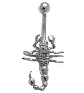 New 14k White Gold Scorpion 14g Belly Button Navel Ring Body Piercing Rings Jewelry