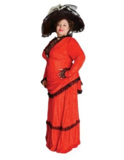 Deluxe Plus Size Victorian Lady Theatrical Quality Costume, Red Adult Sized Costumes Clothing