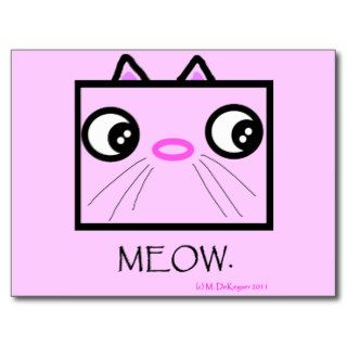 Square Cat Face Meow Post Cards