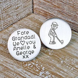 personalised silver golf marker by indivijewels