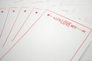 set of 10 'a little love note' notecards by supercaliprint