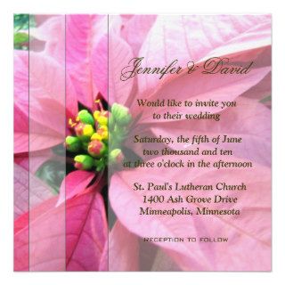 Pink Poinsettia Wedding Invitation