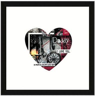 personalised daddy bike heart print by clareisaacs design