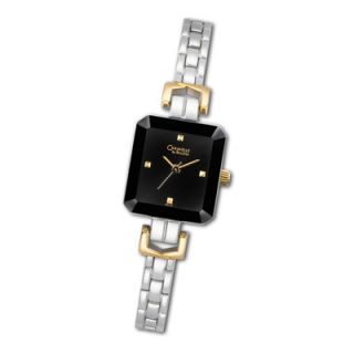 Ladies Caravelle by Bulova® Two Tone Watch with Black Dial (Model