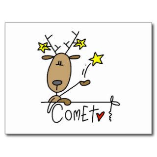 Comet Reindeer Christmas Tshirts and Gifts Postcards
