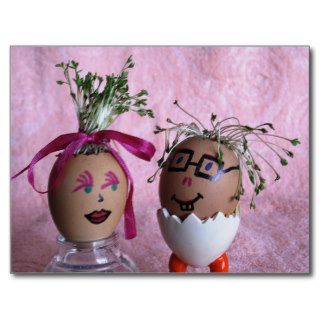 Friendly Eggmen Fun Easter Postcard