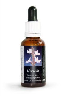 Vervain Bach Flower Remedy 30ml. Genuine Traditionally Made Remedies. Large 30ml Flower Essence Practitioner bottle Health & Personal Care