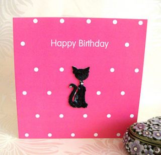 'happy birthday' embroidered greeting cards by sabah designs